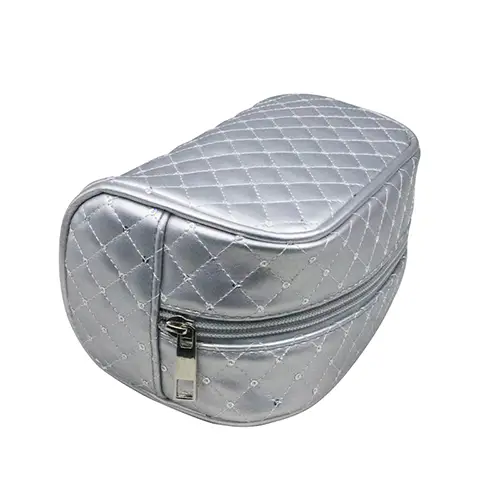 Factory Large Custom Travel Makeup Organizer Case Silver Hanging Cosmetic Bag